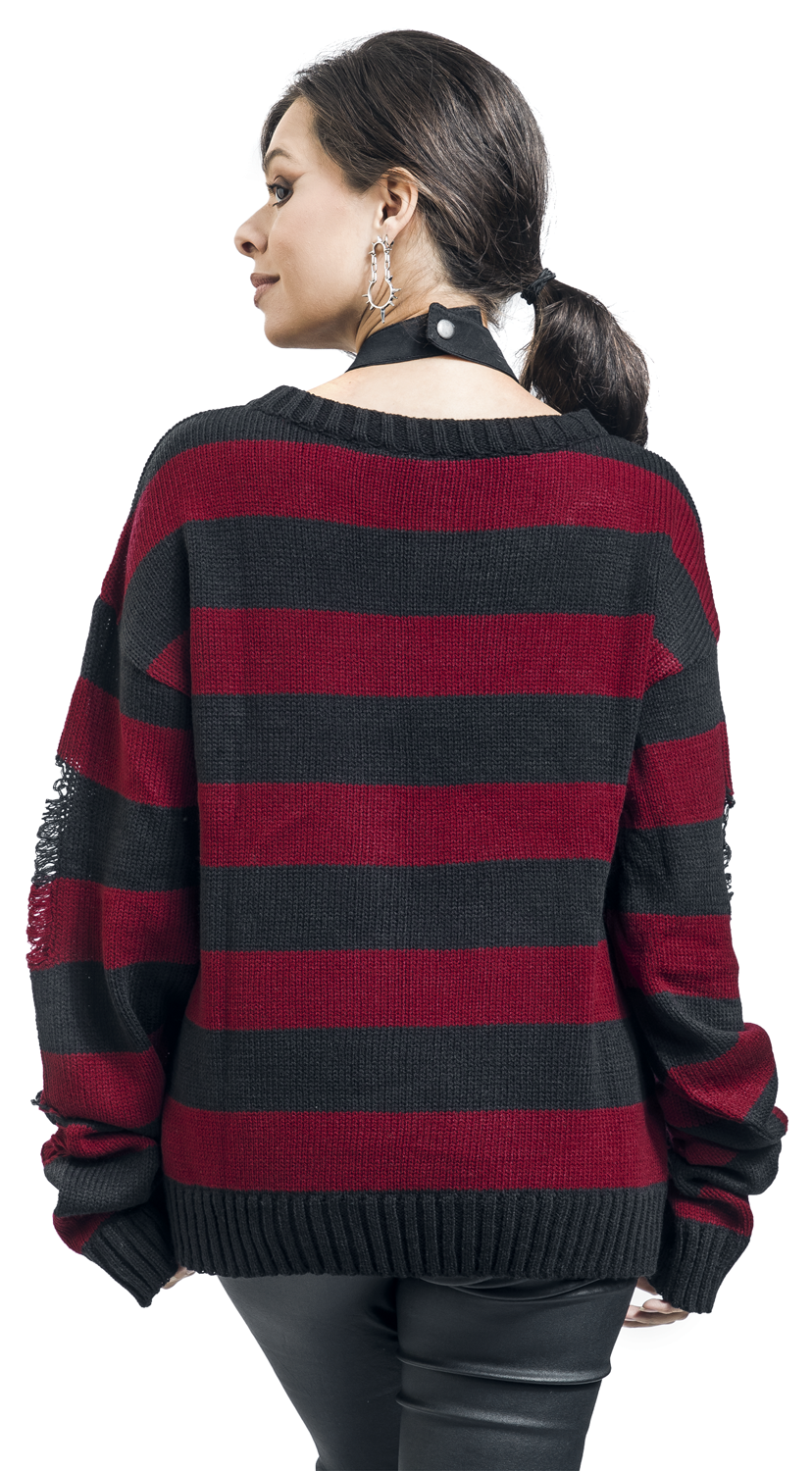 Heartless Vision Top Strickpullover schwarz rot