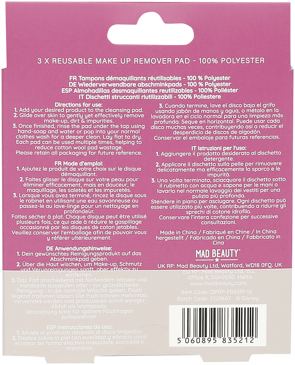Die Schöne und das Biest Mad Beauty - Belle - wiederverwendbare Abschminkpads Kosmetik weiß pink