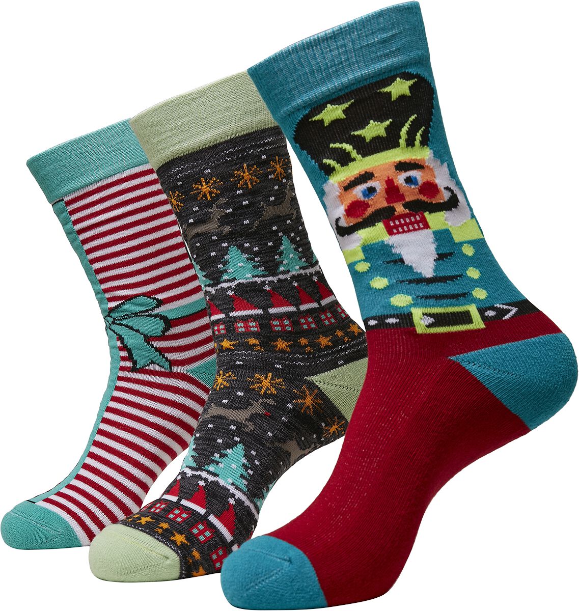 Image of Urban Classics Christmas Nutcracker Socks 3-Pack Socken multicolor