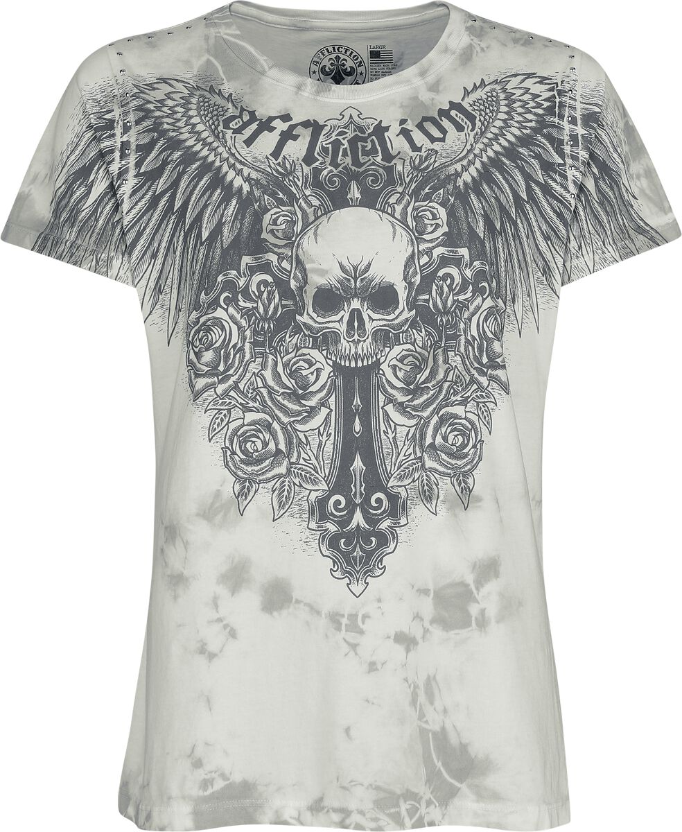 T-Shirt  di Affliction - Indifference S/S Tee - Donna - bianco