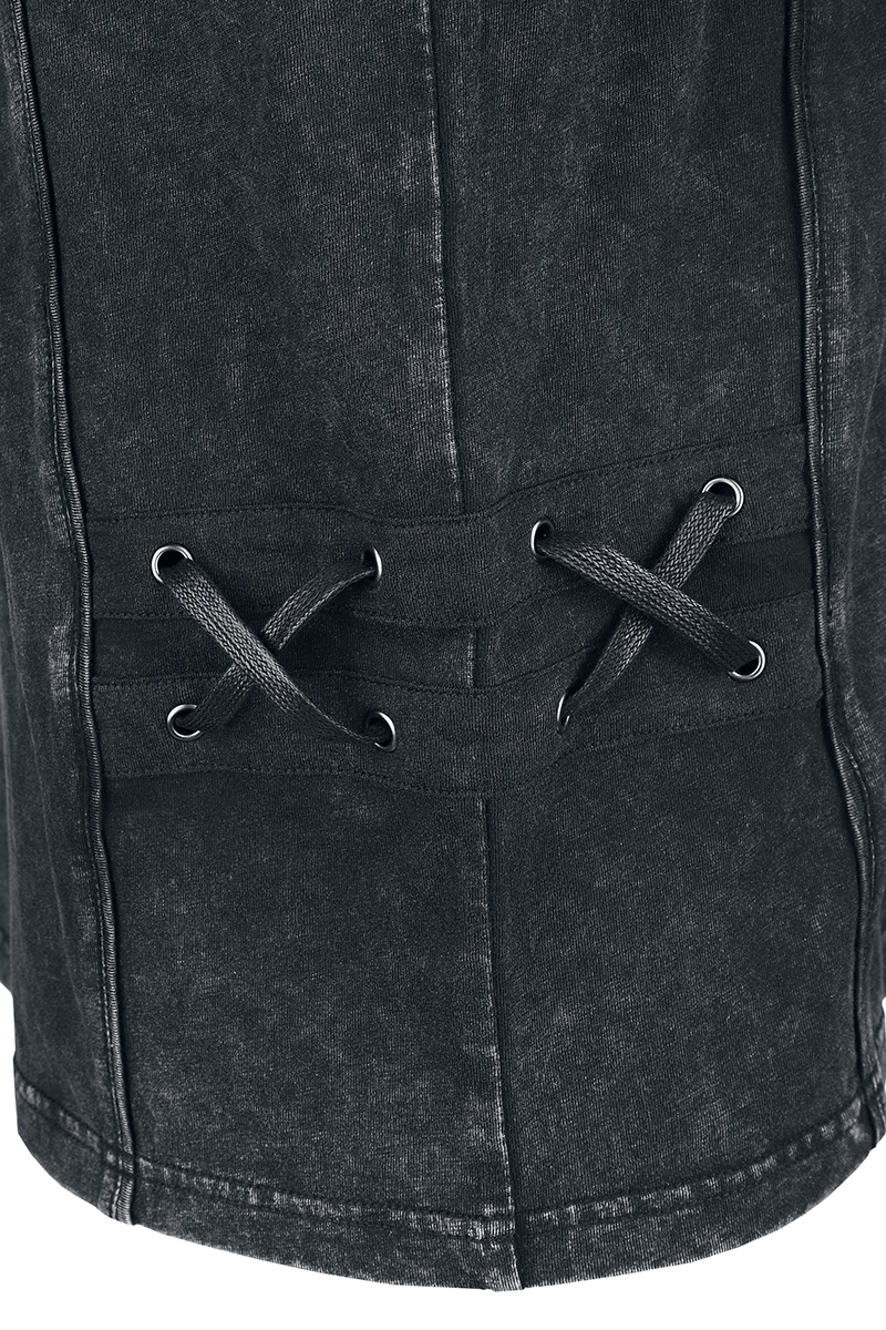 4068143325035 - Essential Kapuzenshirt mit Schnürung T-Shirt schwarz in XL