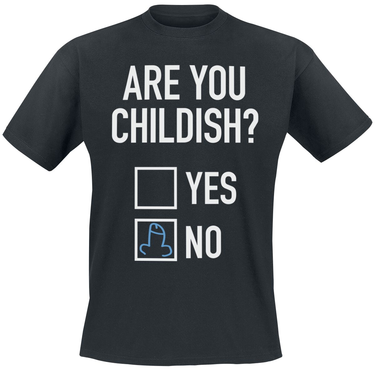 Image of T-Shirt Magliette Divertenti di Sprüche - Are you childish - S a XXL - Uomo - nero