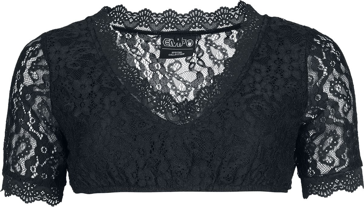 EMP Special Collection Bluse - Oktoberfest Lace Blouse - S till XXL - Damer - sort