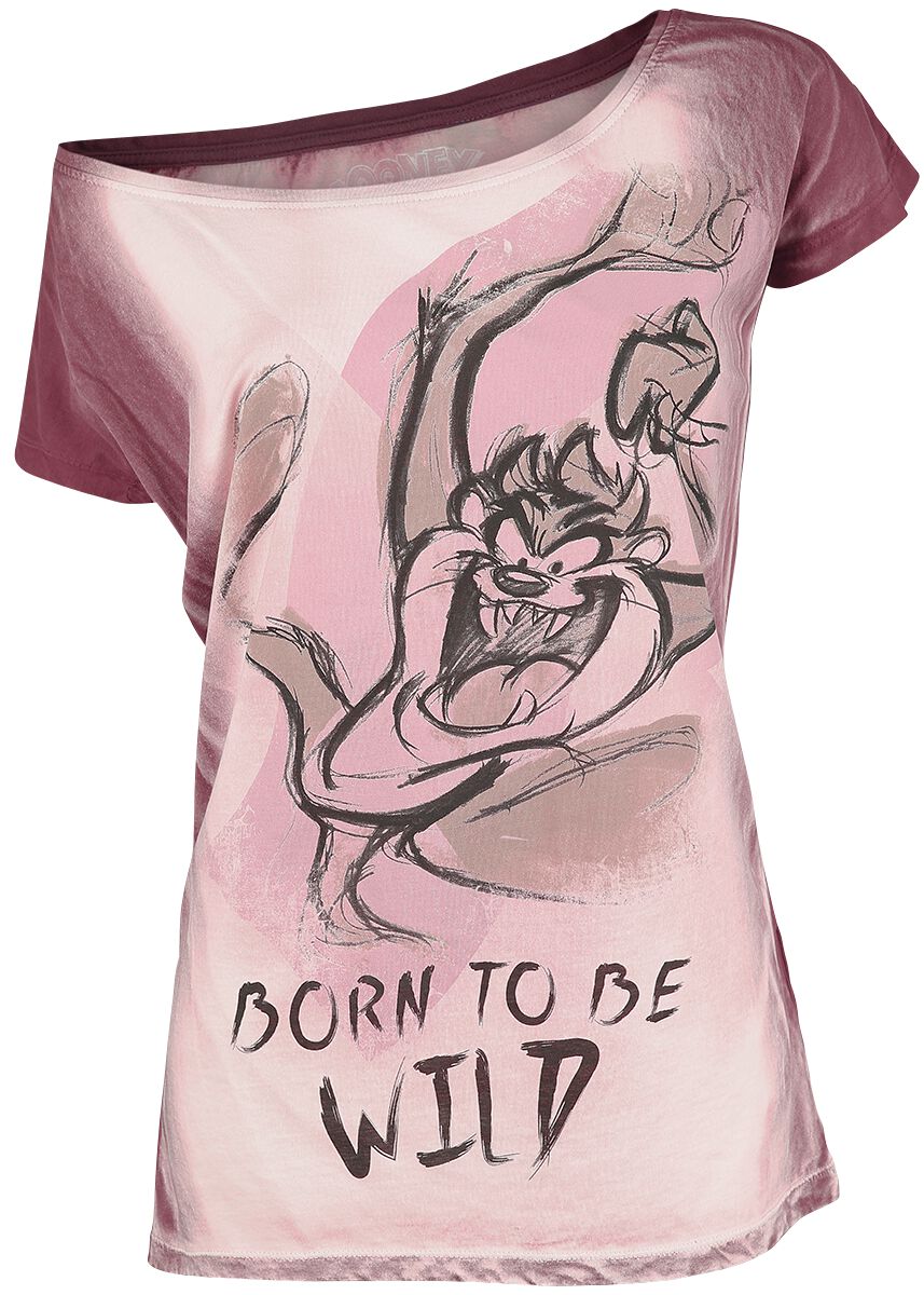 T-Shirt Manches courtes de Looney Tunes - Le Diable de Tasmanie - Born To Be Wild - 3XL - pour Femme