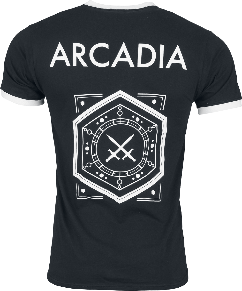 4068143363815 - Arcadia Ringer T-Shirt schwarz in XXL