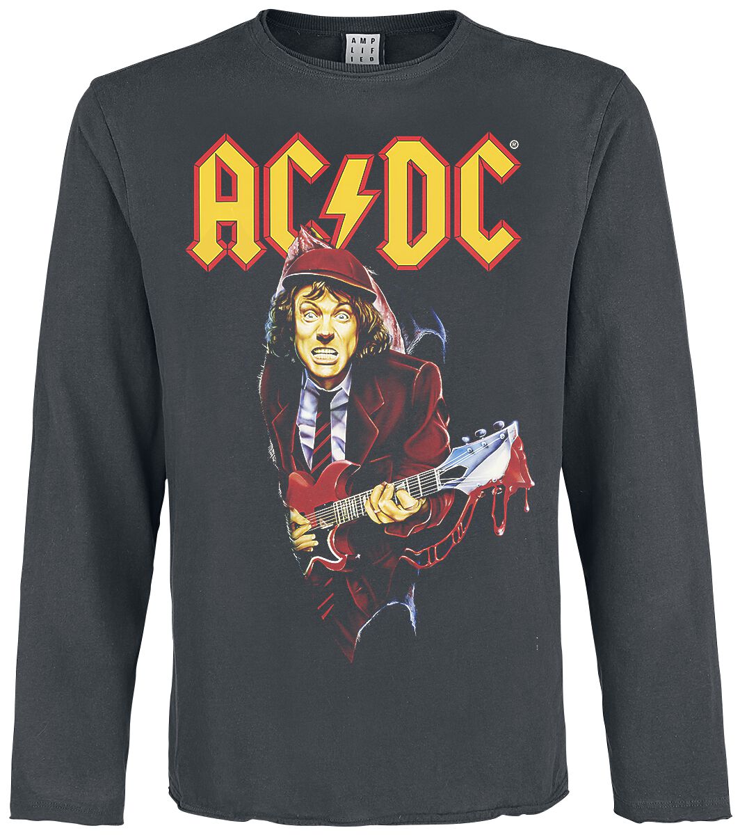 Image of AC/DC Amplified Collection - Angus Breakthru Longsleeve charcoal