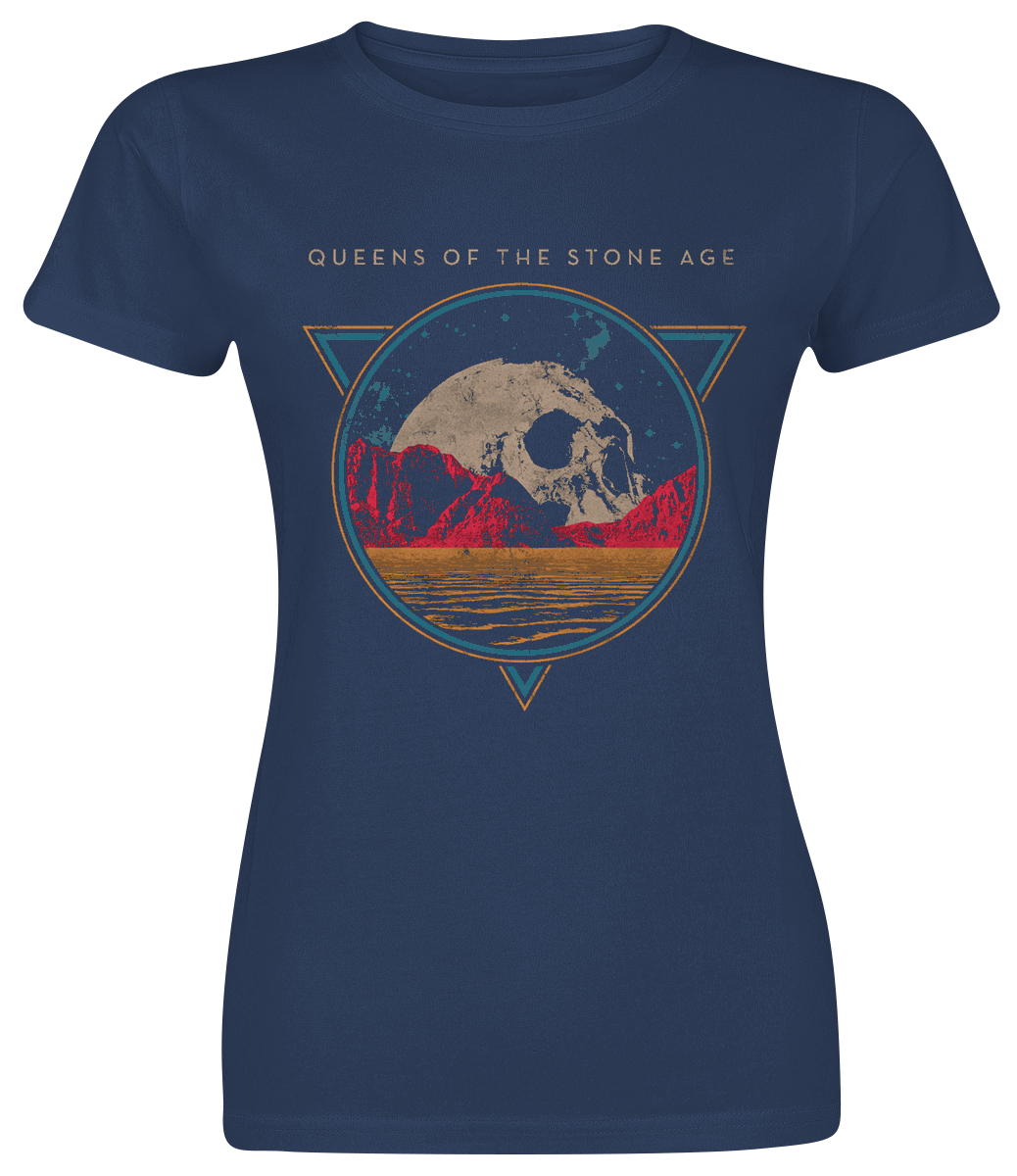 Queens Of The Stone Age - Skull Rock - Girls shirt - navy image