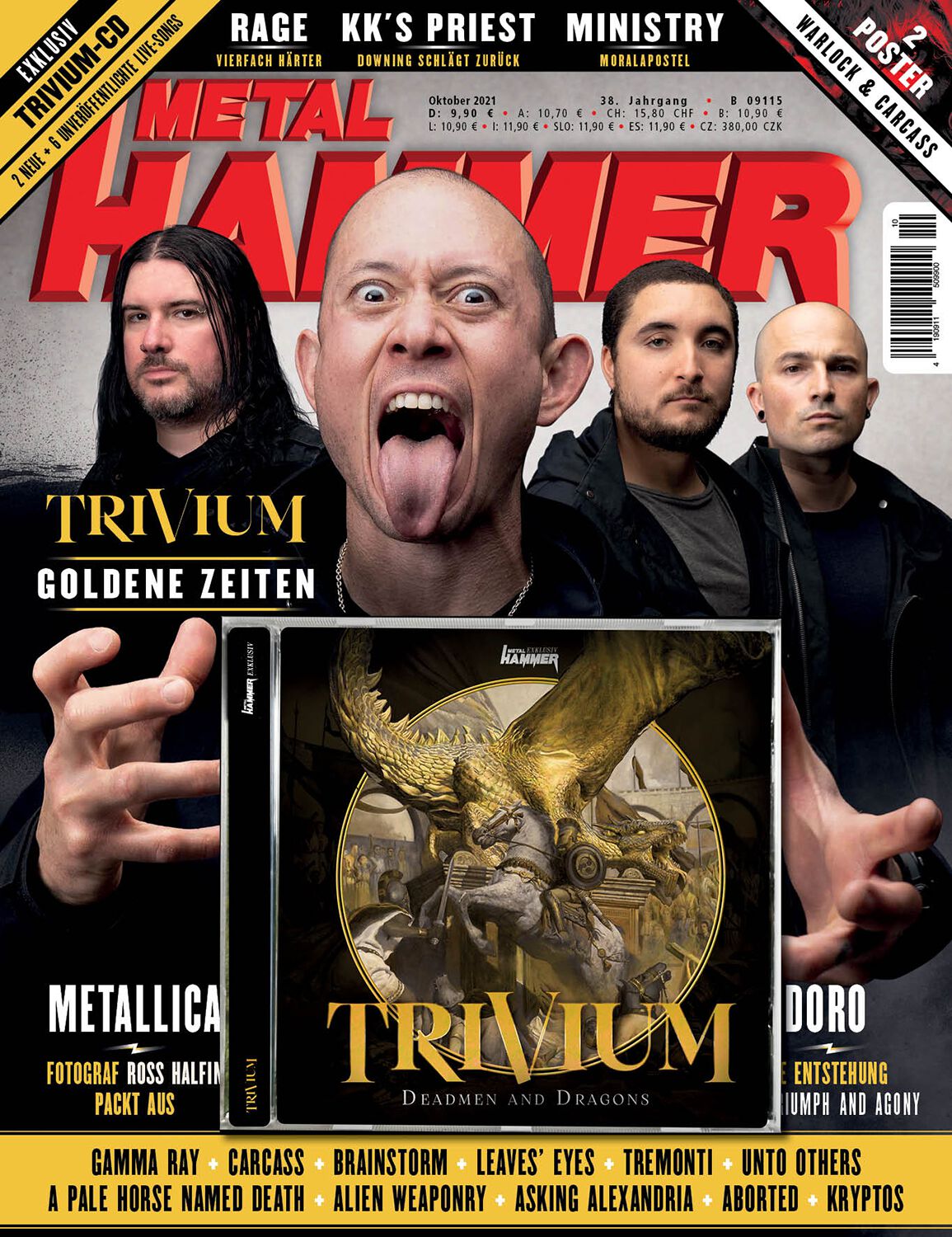 Image of Trivium Metal Hammer - Oktober 2021 - inkl. CD DEADMEN AND DRAGONS Magazin multicolor
