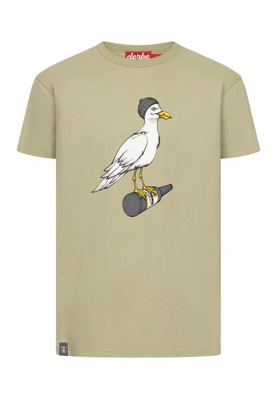 Derbe Hamburg T-Shirt - Sturmmöwe T-Shirt - S bis 3XL - für Männer - Größe M - ocker