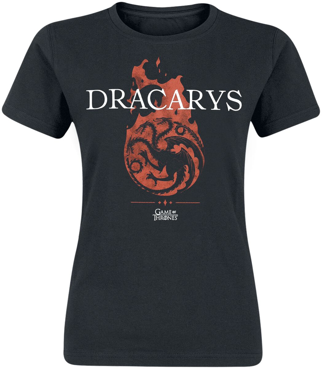 T-Shirt Manches courtes de Game Of Thrones - Dracarys - L à XXL - pour Femme - noir