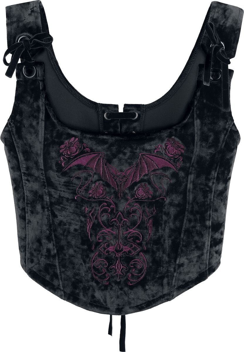 Gothicana by EMP - Gothic Top - Countess Bathory Miedertop mit Schnürung - S bis XXL - für Damen - Größe S - schwarz