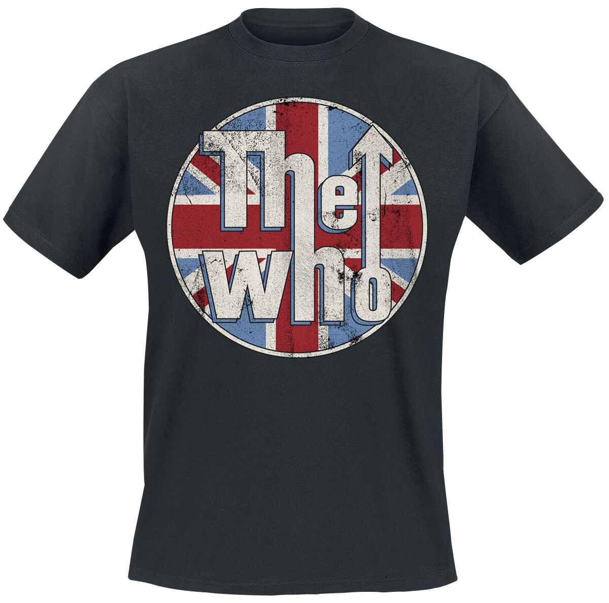 Distressed Union Jack T-Shirt schwarz von The Who