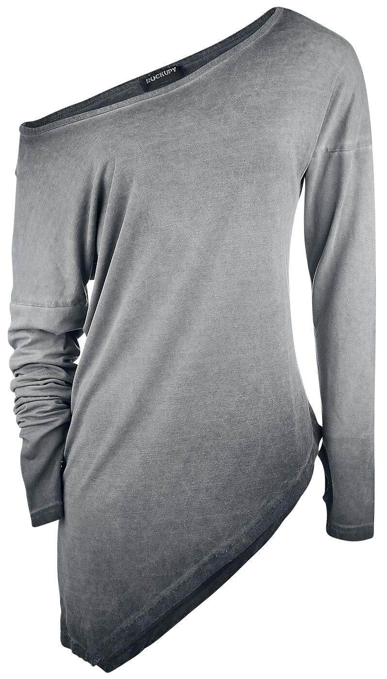 T-shirt manches longues de Rockupy - T-Shirt Asymétrique Manches Longues - S à XXL - pour Femme - gr