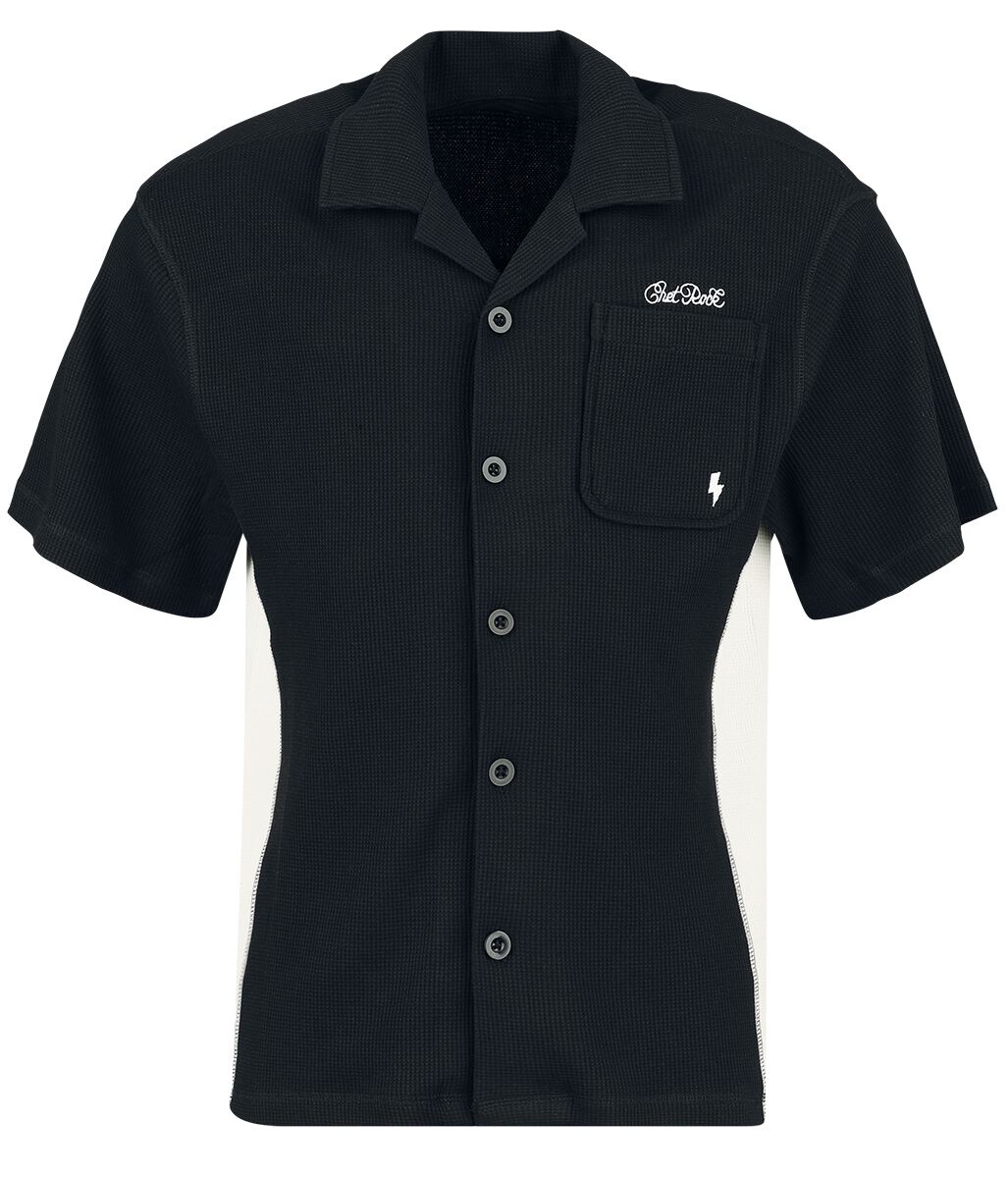 Image of Camicia Maniche Corte Rockabilly di Chet Rock - Sienna Shirt - S a XXL - Uomo - nero/bianco