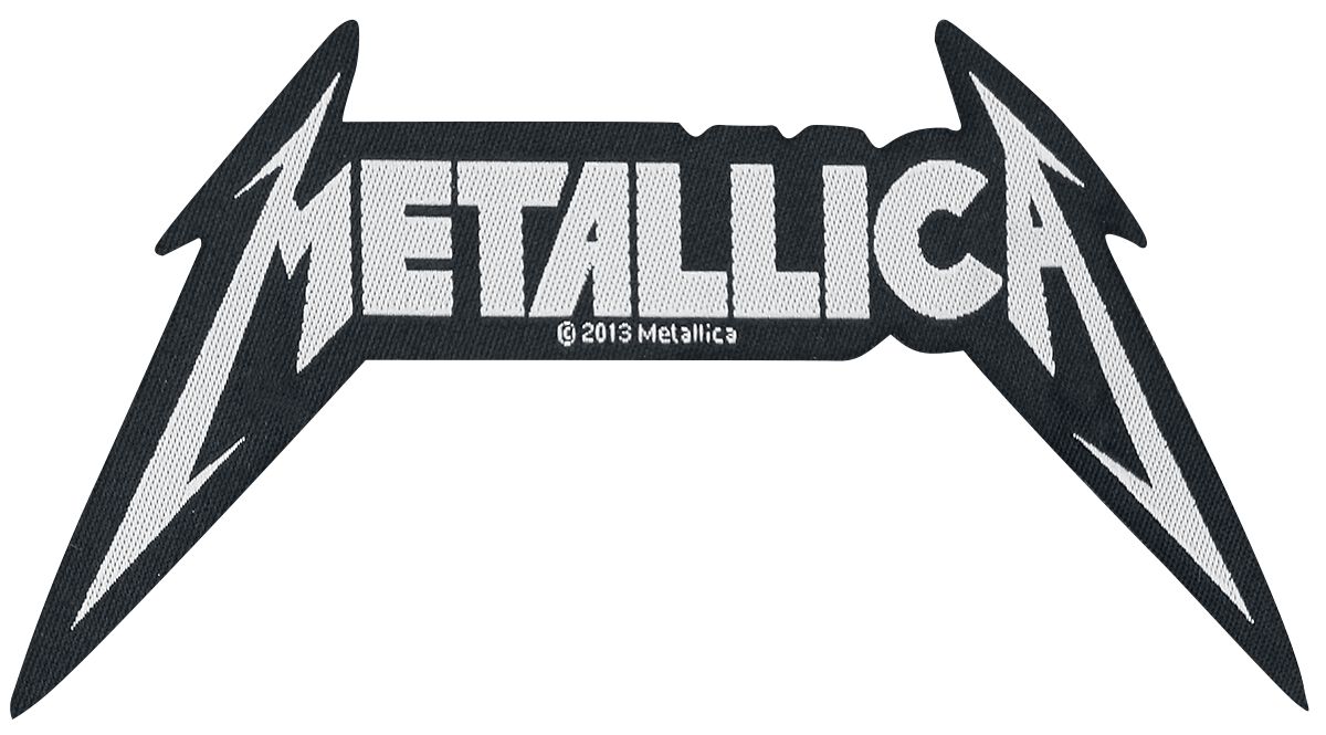 Metallica Shaped Logo Patch schwarz weiß