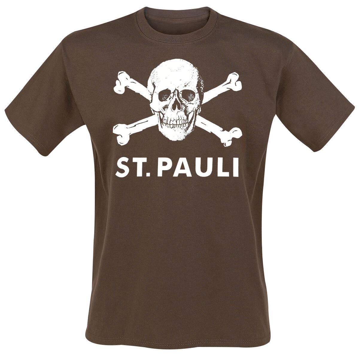 FC St. Pauli T-Shirt - FC St. Pauli - Totenkopf II - S - für Männer - Größe S - braun