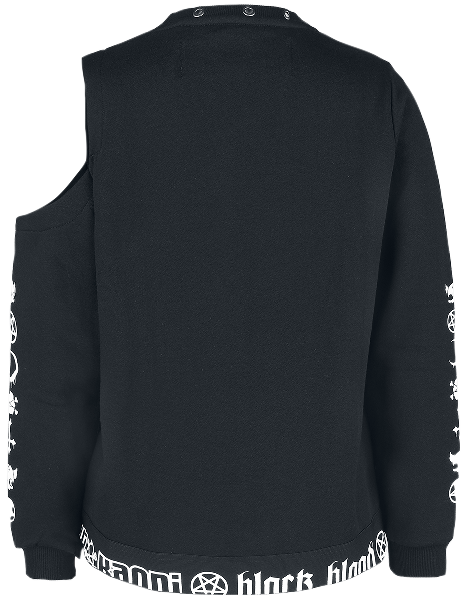 Black Blood by Gothicana - Gothic Sweatshirt - Phat Kandi X Black Blood by Gothicana Cold- Shoulder Sweatshirt - XS bis XXL - für Damen - Größe M -