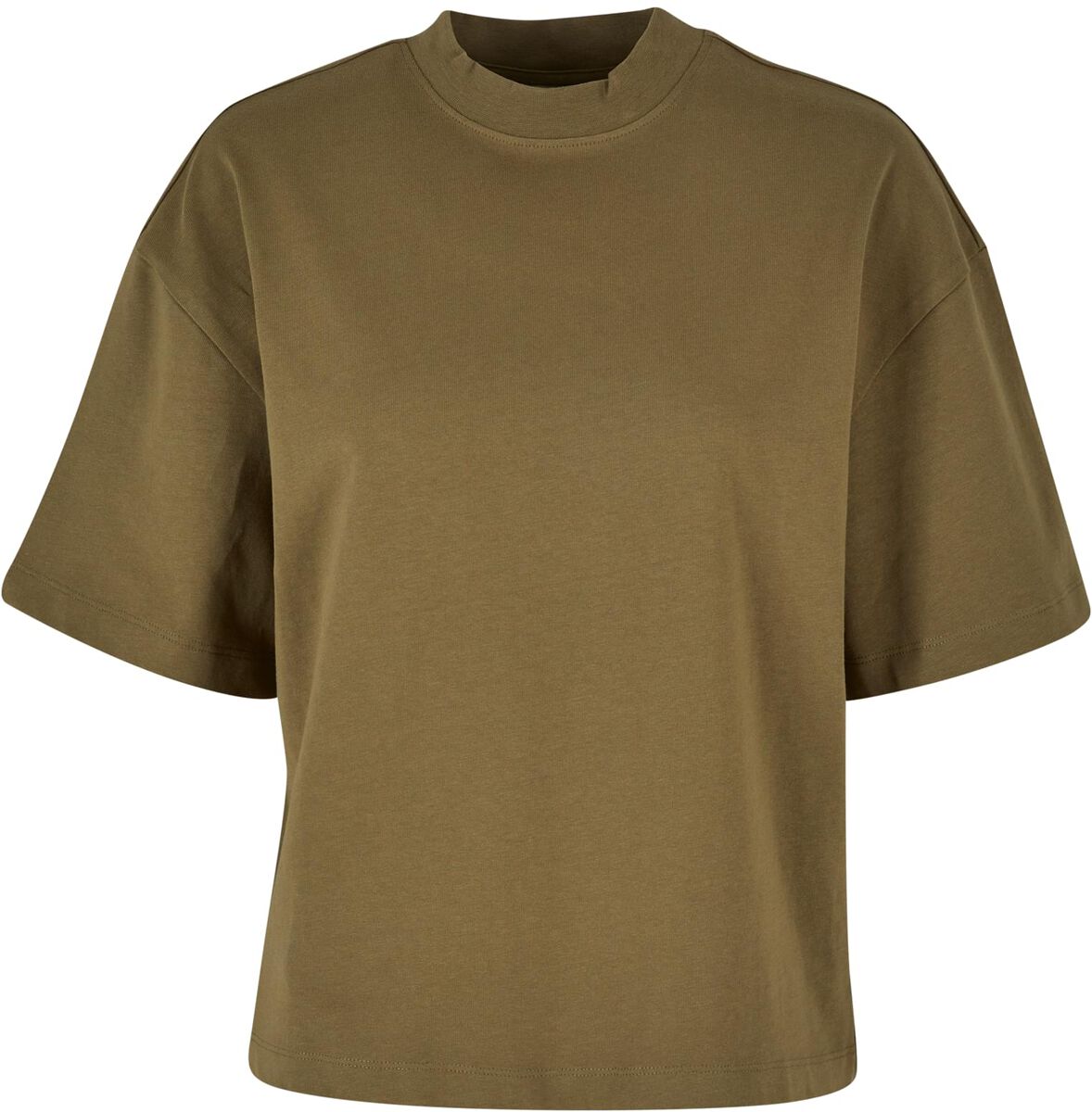 Image of T-Shirt di Urban Classics - Ladies Organic Heavy Slit T-shirt - XS a XL - Donna - verde oliva