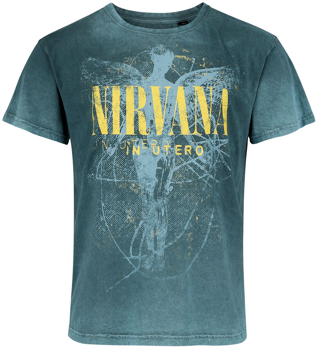 Nirvana T-Shirt - In Utero Dye - S bis XXL - für Männer - Größe S - türkis  - Lizenziertes Merchandise!