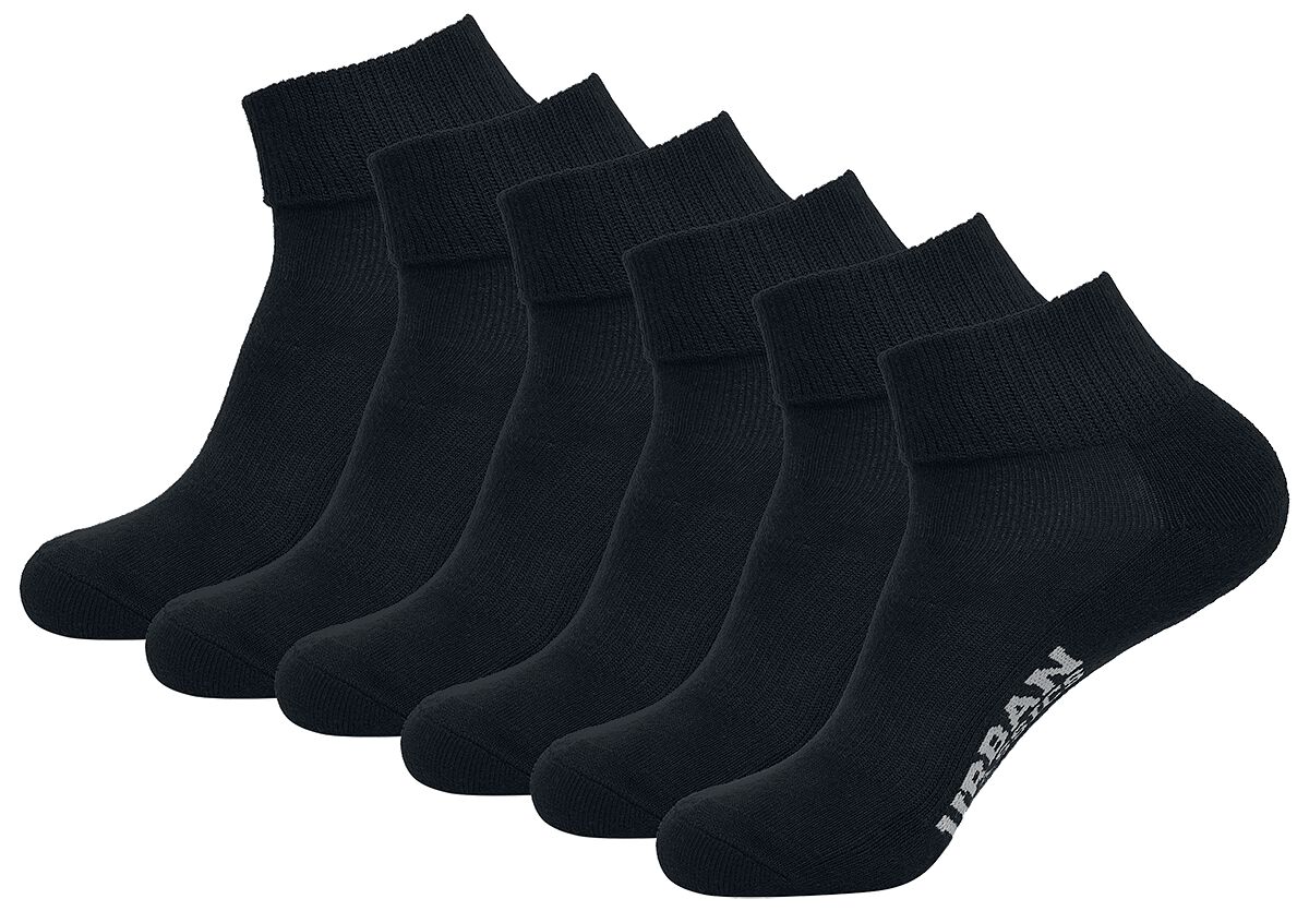 Urban Classics Socken - High Sneaker Socks 6-Pack - EU 47-50 - Größe EU 47-50 - schwarz