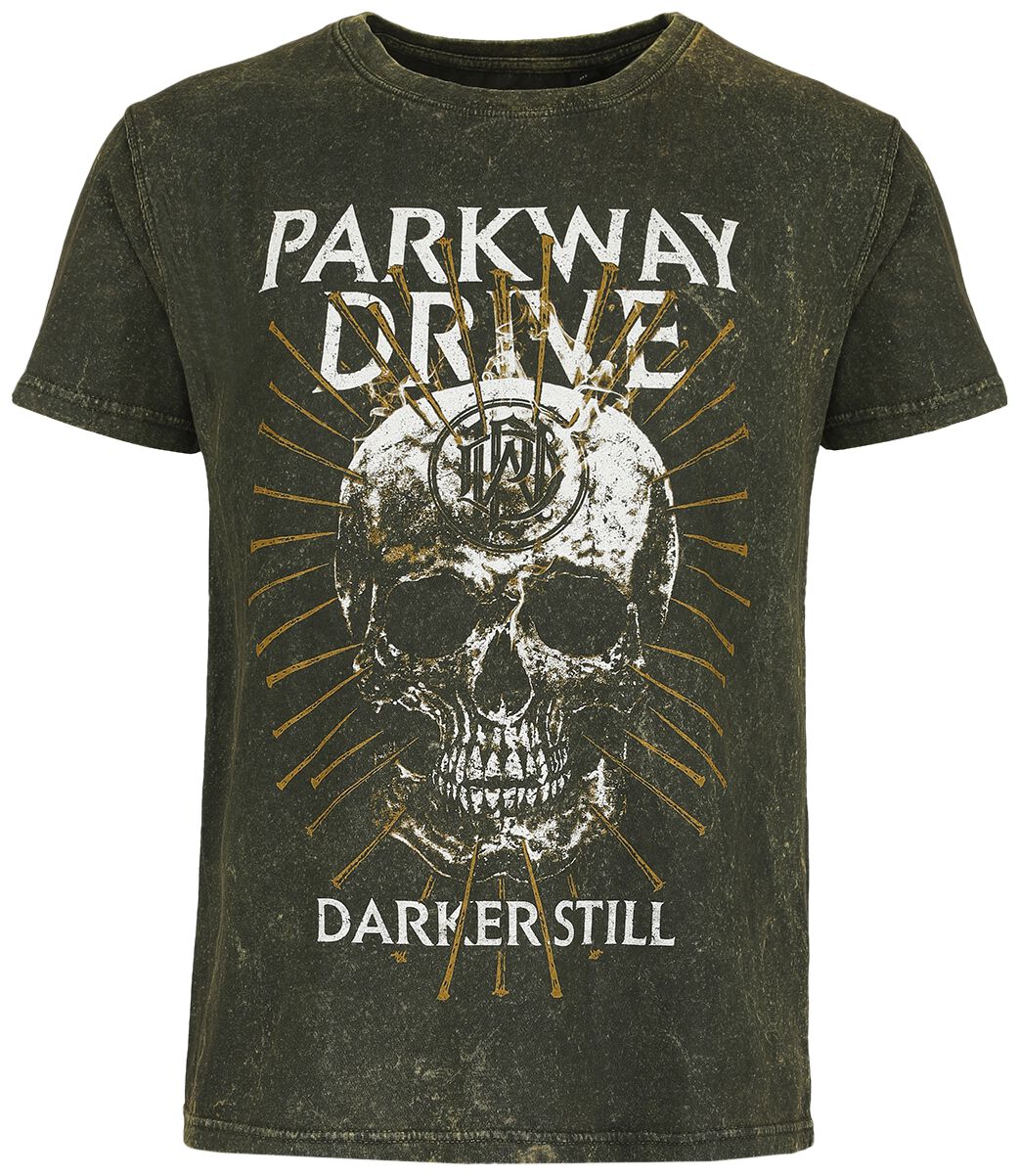 Levně Parkway Drive Smoke Skull Tričko tmavě hnedá