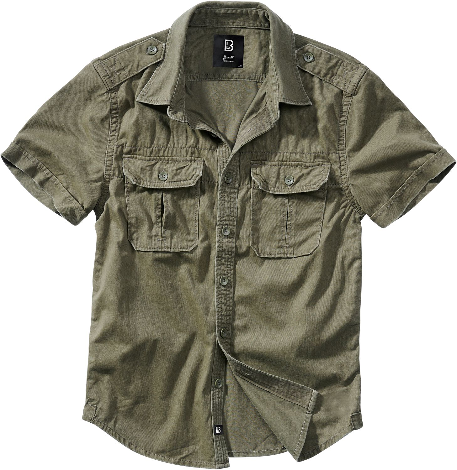 Brandit Vintage Short Sleeve Kurzarmhemd oliv in XL