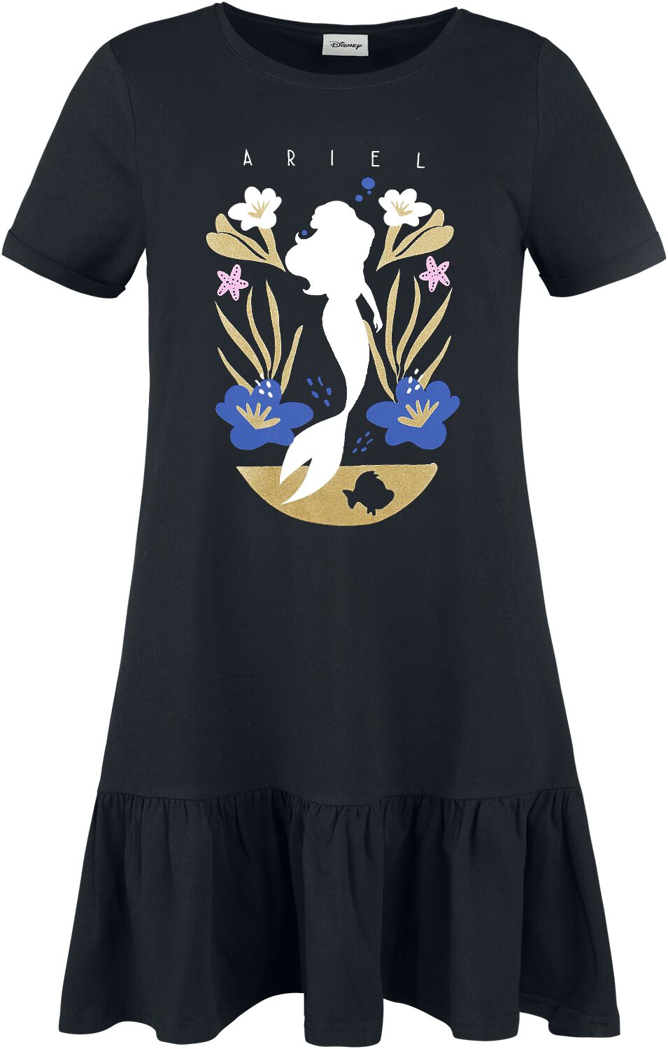 Robe longue Disney de La Petite Sirène - Golden Age - S à XXL - pour Femme - noir