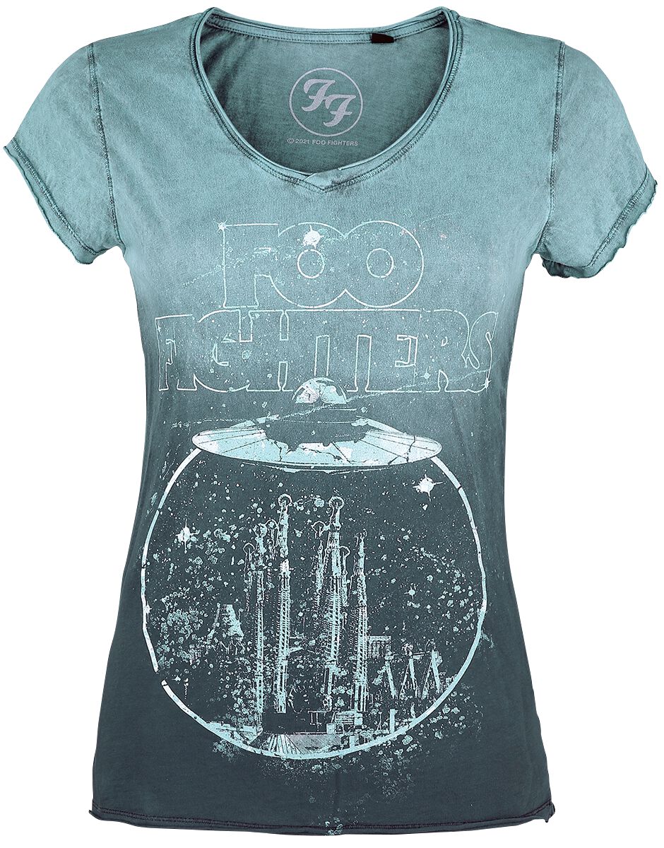 Image of T-Shirt di Foo Fighters - Outer Calipo - S a XXL - Donna - verde acqua