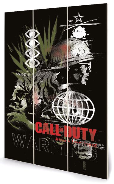Image of Call Of Duty Cold War - Warning Wooden Wall Art multicolor