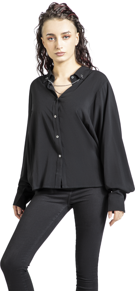 Thumbnail - Gothicana by EMP Corporate Goth Bluse schwarz in M