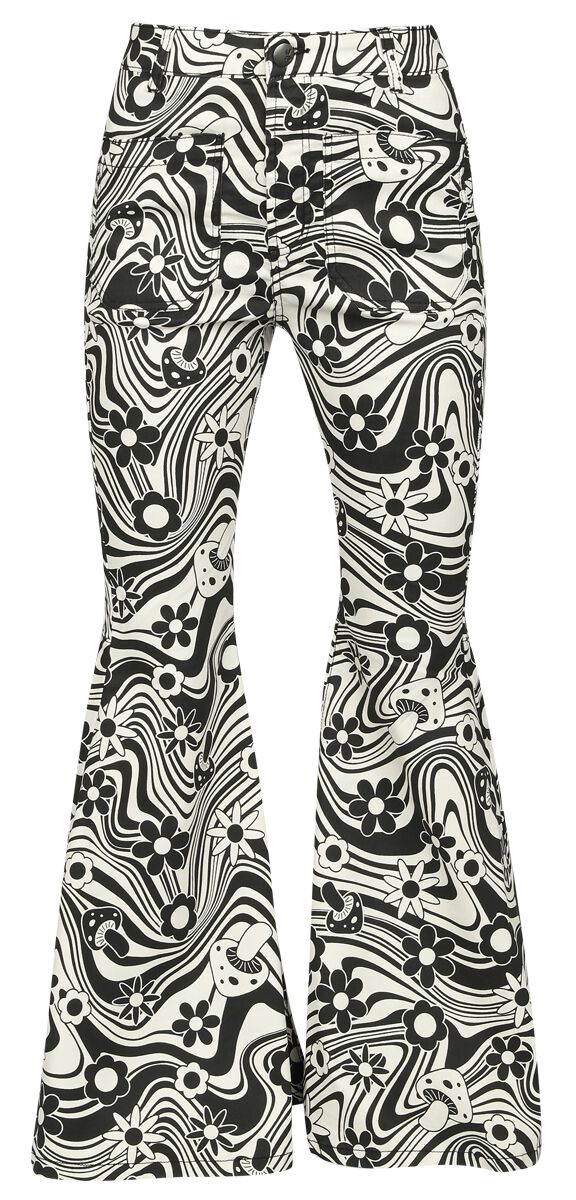 Image of Pantaloni Rockabilly di Hell Bunny - Penny trousers - XS a L - Donna - beige/nero