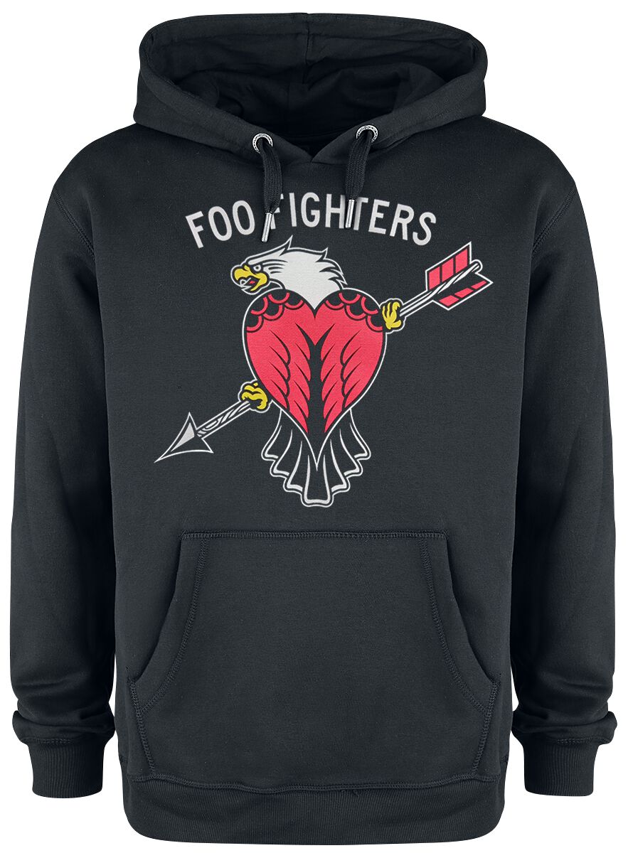 Foo Fighters Kapuzenpullover - Amplified Collection - Eagle Tattoo - L bis XXL - für Männer - Größe XXL - schwarz  - Lizenziertes Merchandise!
