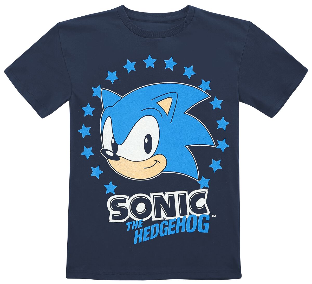T-shirt Gaming de Sonic The Hedgehog - Enfants - Stars - 104 à 152 - pour filles & garçonse - bleu