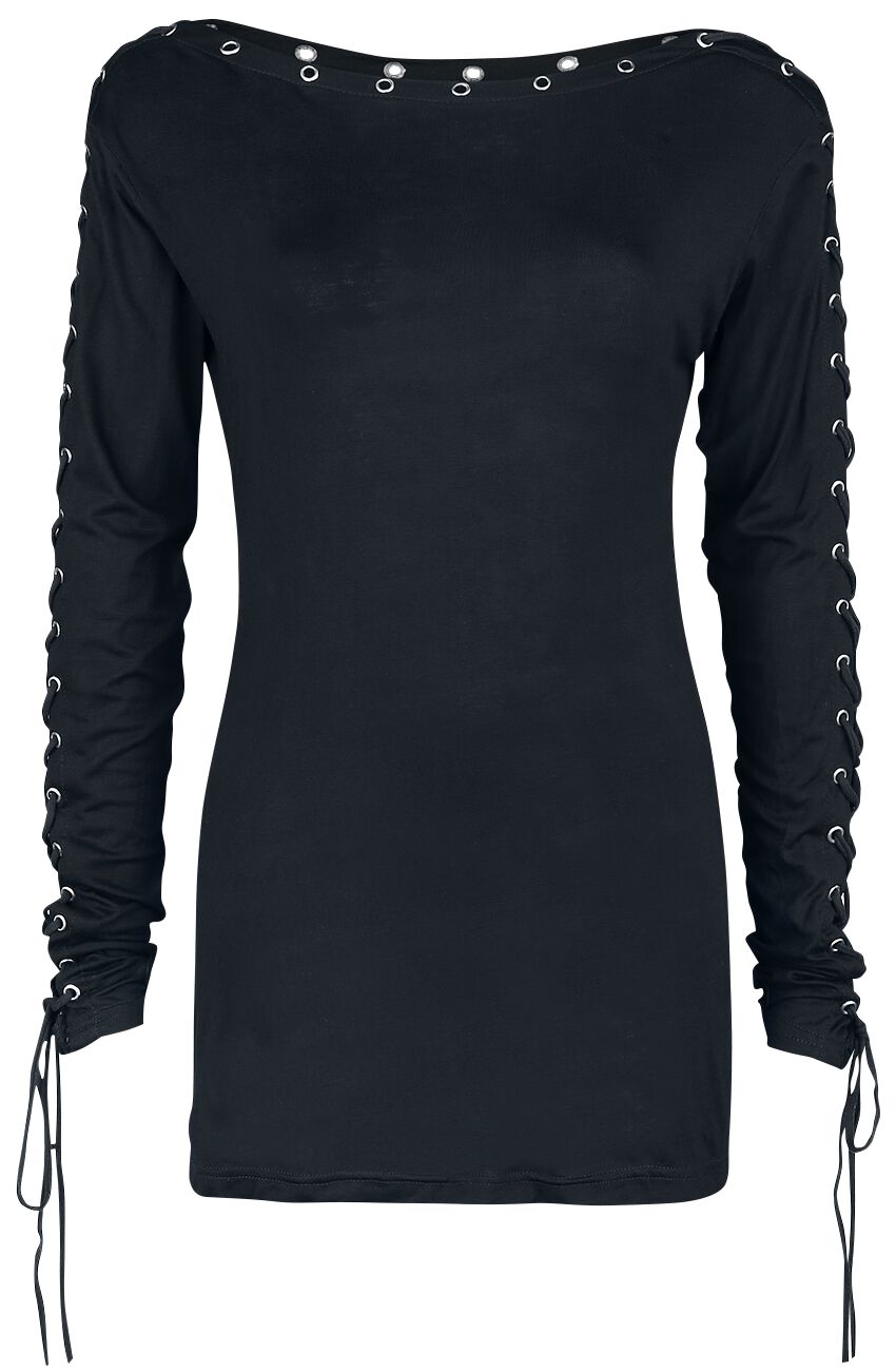 Levně Gothicana by EMP Here To Stay Dámské tričko s dlouhými rukávy černá