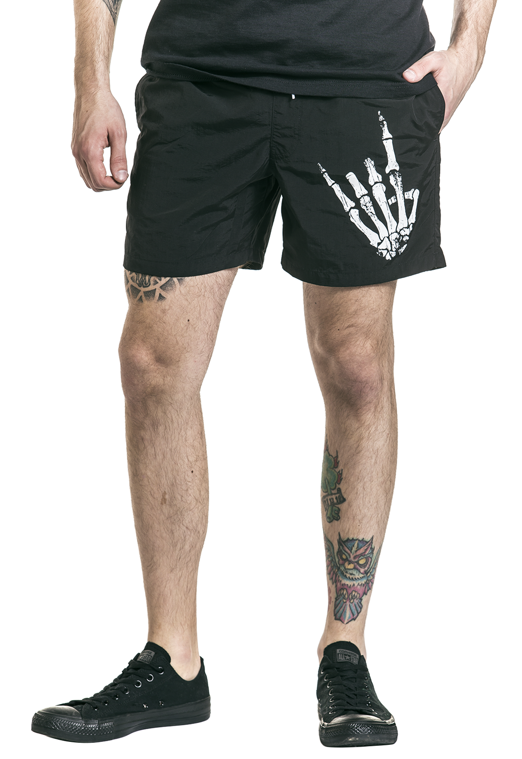 Funshirt Metal Hand Badeshort schwarz