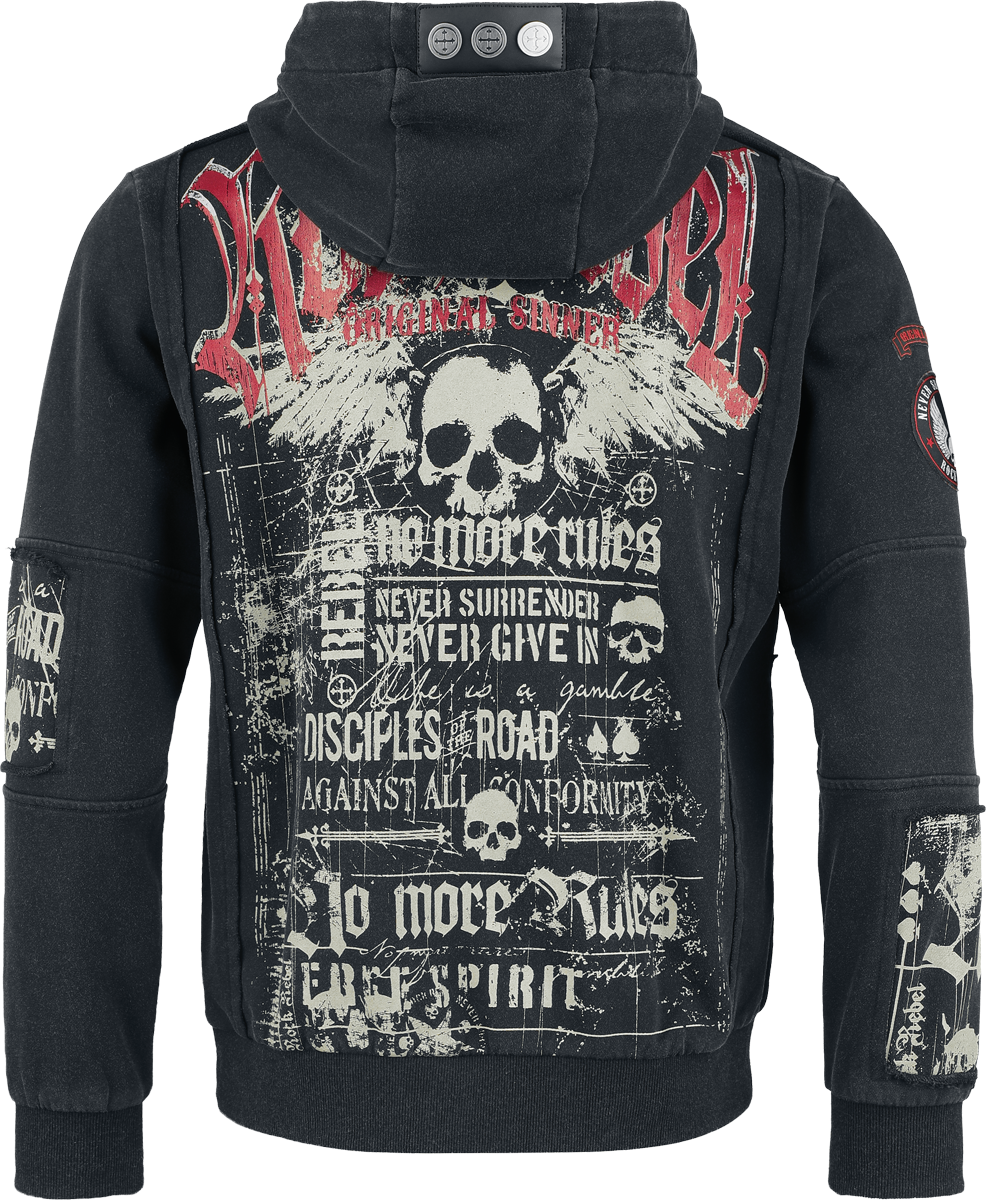 4068143322263 - Original Sinner Kapuzenjacke Kapuzenjacke grau in XXL