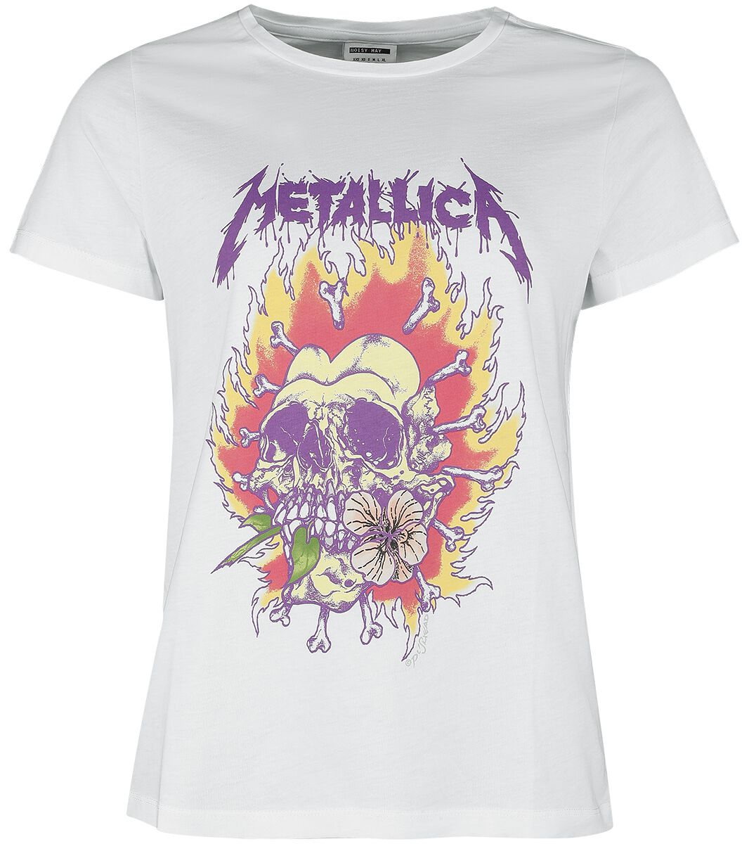 Metallica Fire Skull T-Shirt white