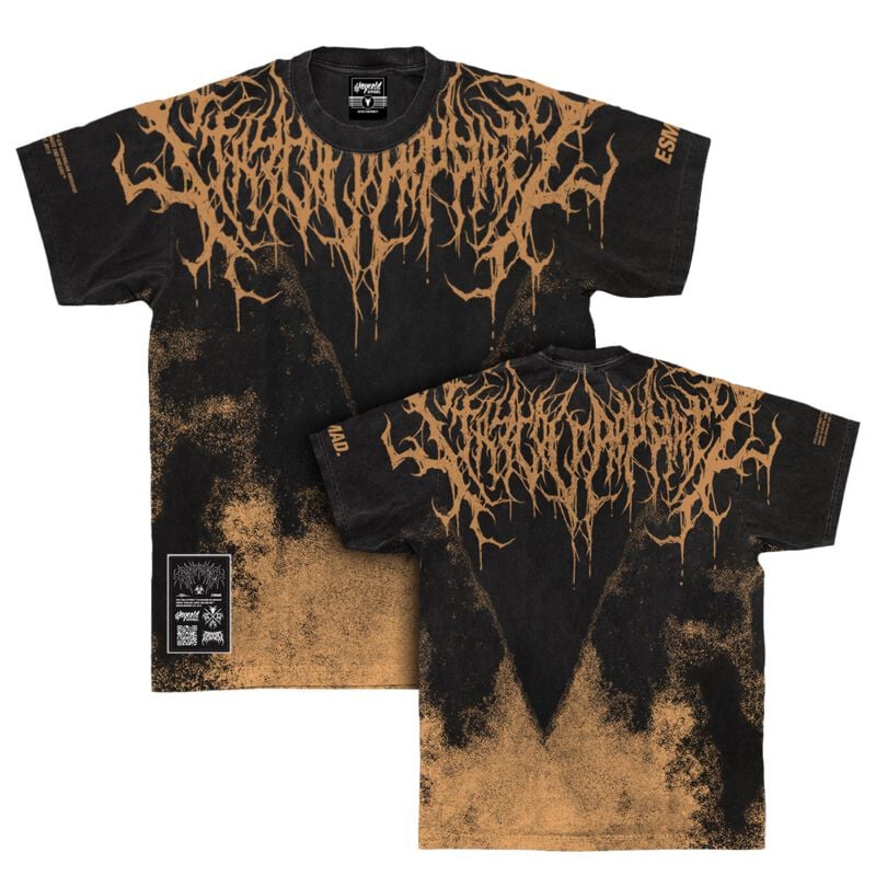Stay Cold Apparel T-shirt - Reign Of Blood (ocker) - Heavy Oversized T-Shirt (250 GSM) - XS tot XL - voor Mannen - zwart/oker