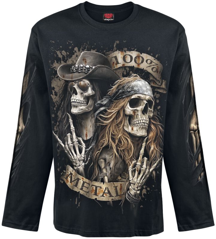 Spiral Langarmshirt - Pure Metal - M bis XXL - für Männer - Größe XXL - schwarz