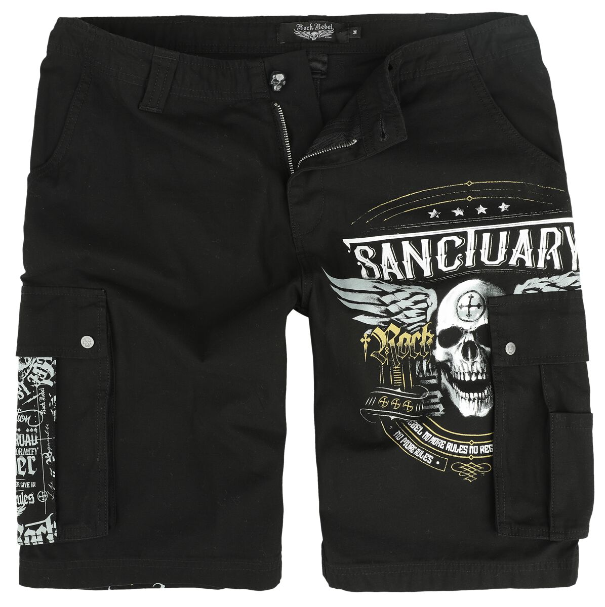 Rock Rebel by EMP Shorts with Skull Buttons Short schwarz in S