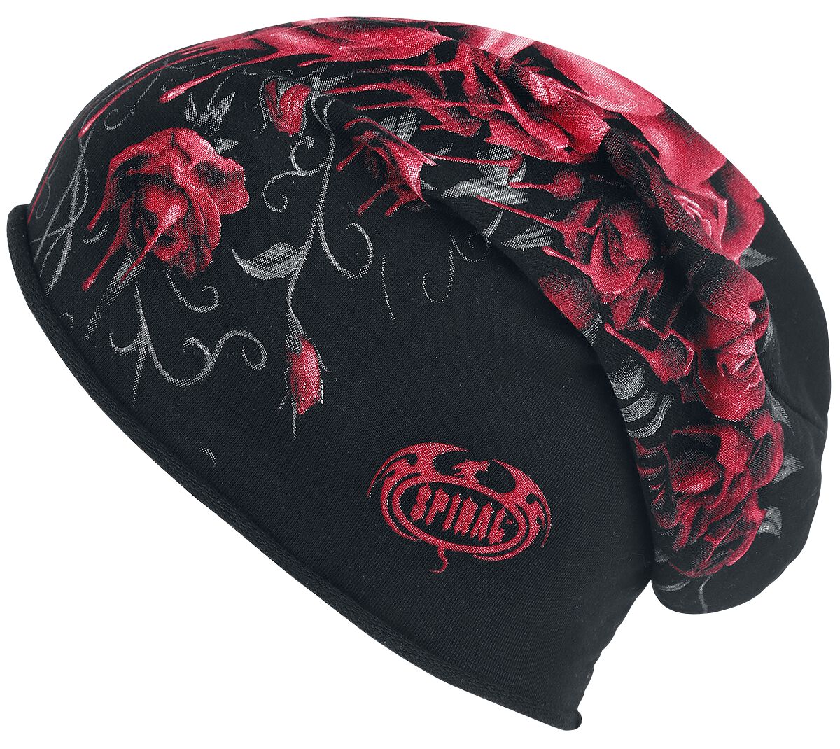 Image of Beanie Gothic di Spiral - Blood Rose - Donna - nero