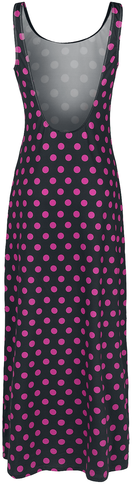 Pussy Deluxe Classic Pink Dotties Beachdress Langes Kleid schwarz pink