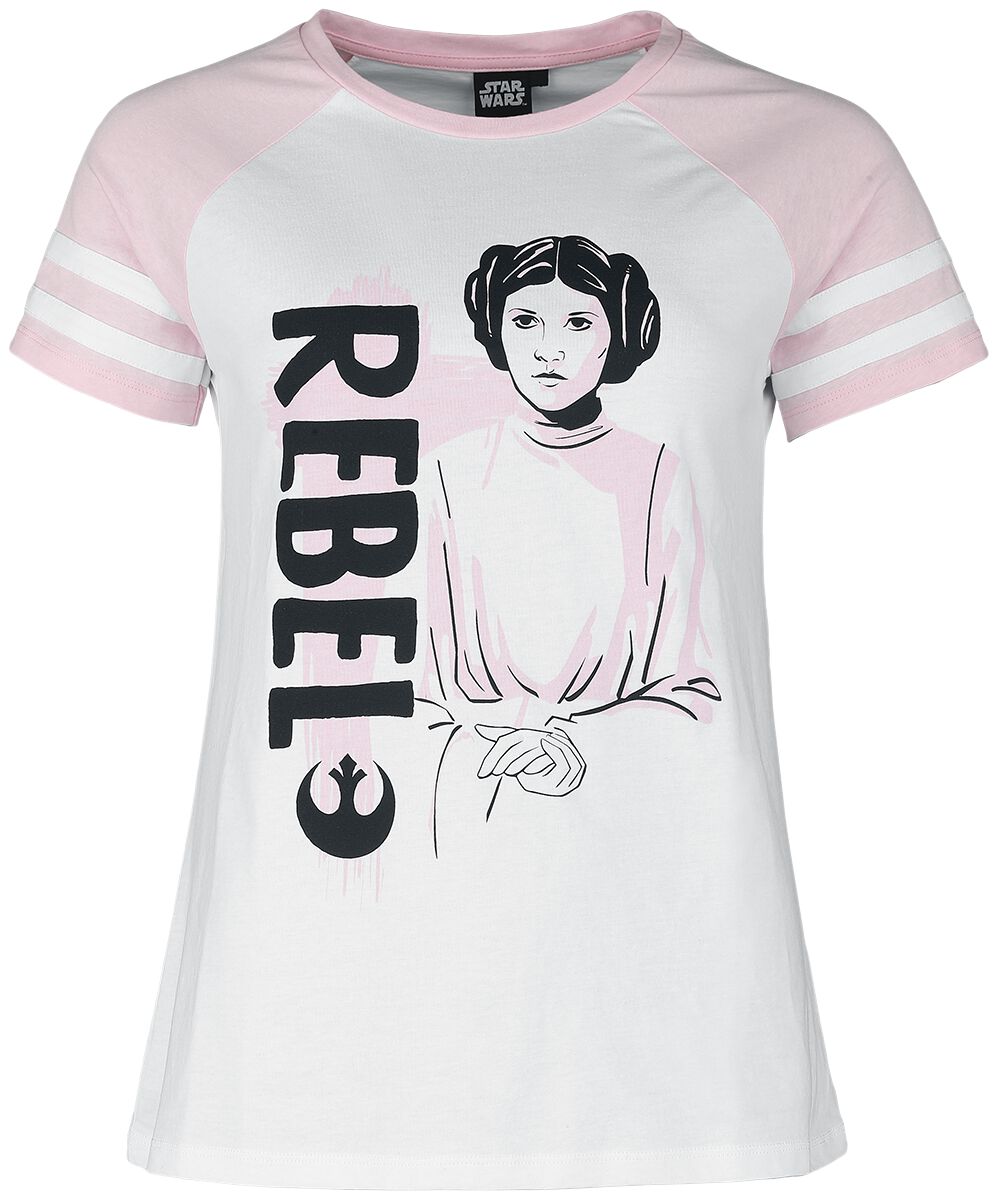 T-Shirt Manches courtes de Star Wars - Rébellion - S à XXL - pour Femme - blanc/rose