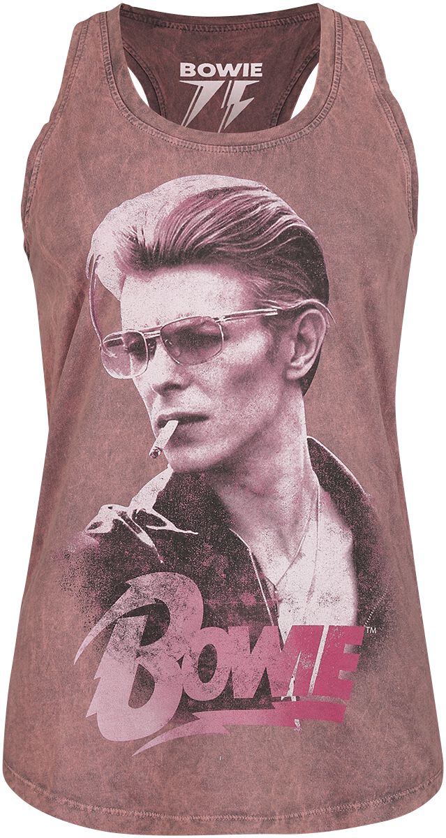 David Bowie Top - Smoking - S - für Damen - Größe S - koralle  - Lizenziertes Merchandise!