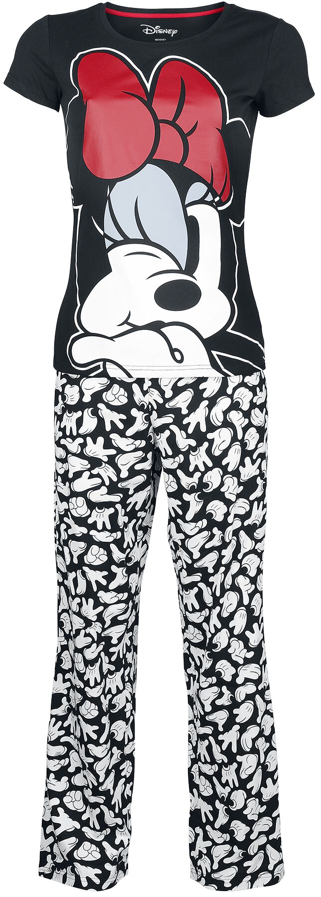Levně Mickey & Minnie Mouse Minni Maus pyžama černá
