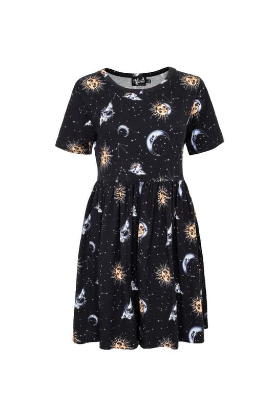 Hell Bunny Kort kjole - Solaris Kjole - XS til 4XL - Damer - svart