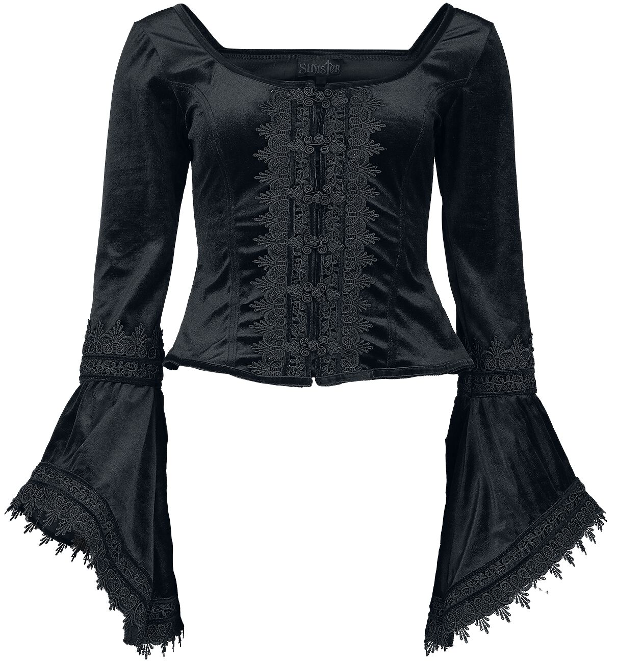 Sinister Gothic - Gothic Langarmshirt - Gothic Longsleeve - S bis XXL - für Damen - Größe XL - schwarz