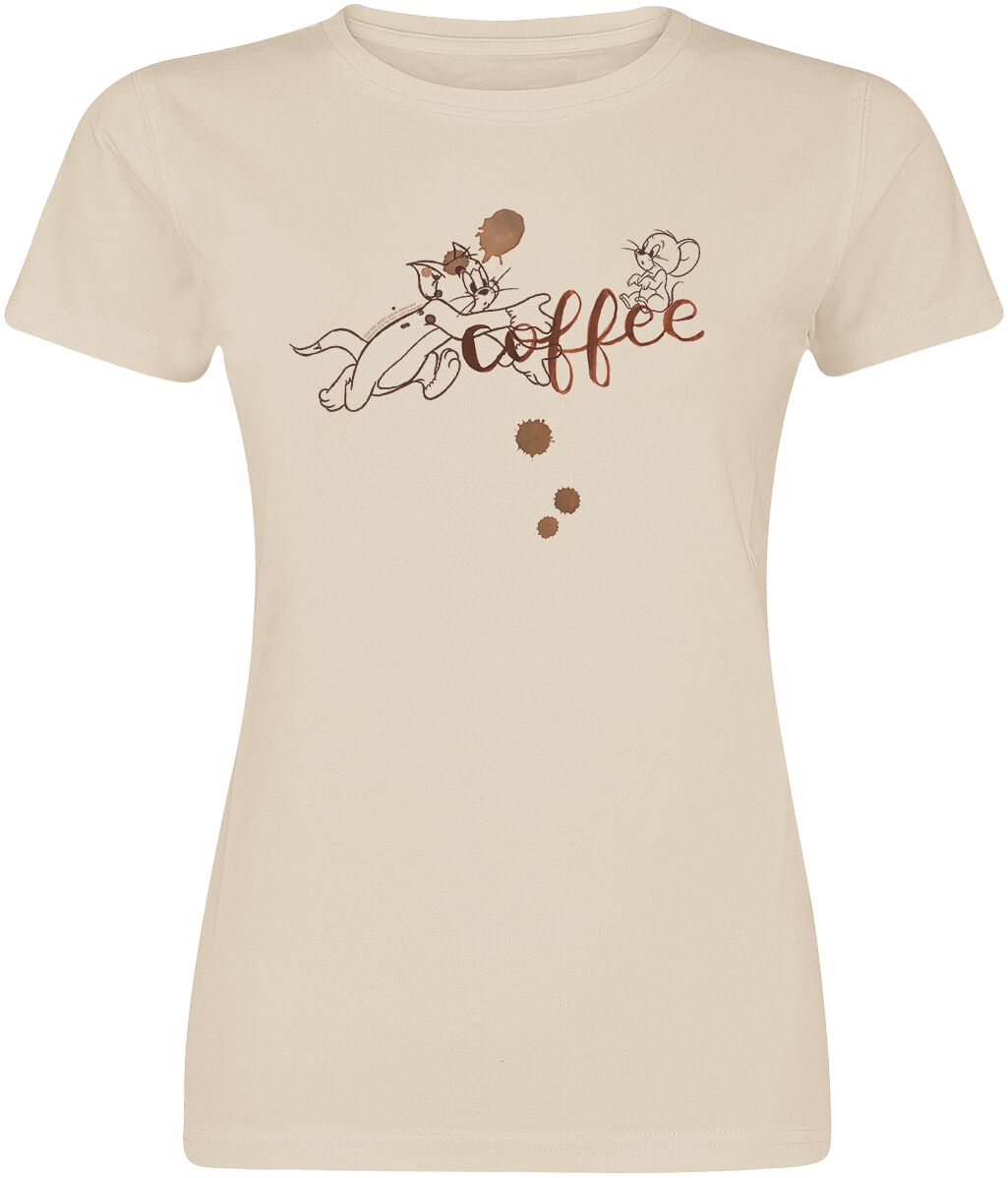 Tom And Jerry Coffee spill T-Shirt beige