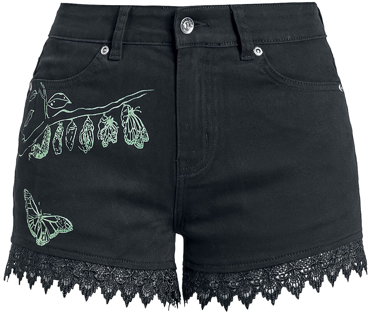 Gothicana by EMP Shorts mit Schmetterlings- Print Shorts black