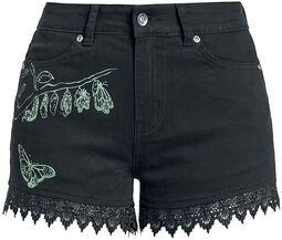 Shorts mit Schmetterlings- Print, Gothicana by EMP, Short